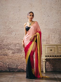 Masumi Mewawalla - Multi-Colour Ombre Saree with Stitched Blouse