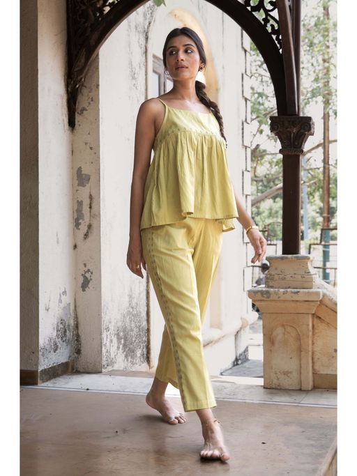 Schiffli Notch Peplum Co-ord Set