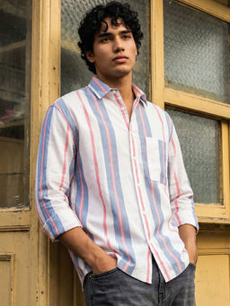 Bewakoof - Men White Pure Cotton Oversized Fit Shirt