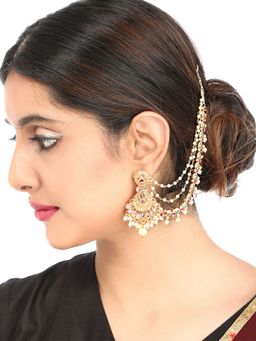 Yellow Chimes - Gold-Toned Layered Earring Chain