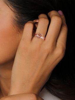 GIVA - 925 Sterling Silver Rose Gold Infinite Heart Adjustable Ring for women(ADJUSTABLE)