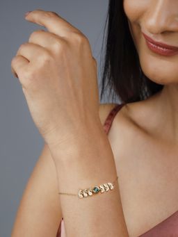 GIVA - Sterling silver Golden Leafy Affair Bracelet for Girls and Womens