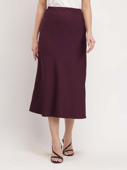 FableStreet - Wine A-Line Skirt