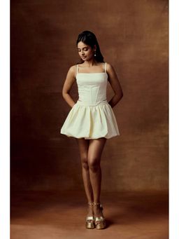 Lea Clothing - Romane Off-White Mini Balloon Skirt