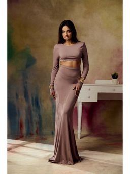 Lea Clothing - Ashen Mauve Modal Maxi Skirt