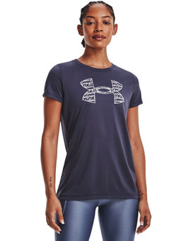 Under Armour - Women Tech Solid Script Logo Short Sleeves T-Shirt - Blue