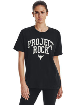 Under Armour - Women Project Rock Heavyweight Campus T Shirt - Black