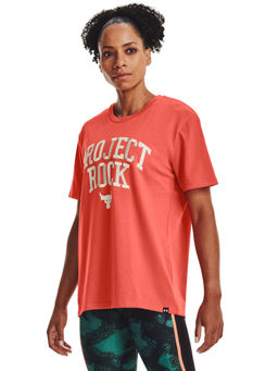 Under Armour - Women Project Rock Heavyweight Campus T Shirt - Orange