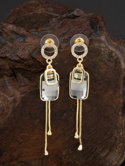 E2O - Classic Black Gold Plated Dangler Earring