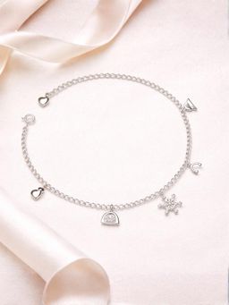 Axora Life - Women 925 Sterling Silver Mini Dangling Charms Anklets
