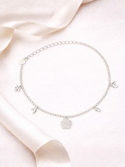Axora Life - Women 925 Sterling Silver Star and Flower Charms Anklets