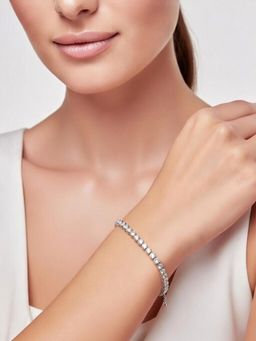 Axora Life - Women 925 Sterling Silver Round Zircon Tennis Bracelet