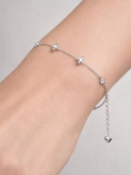 Axora Life - Women 925 Sterling Silver Crystal Charm Bracelet