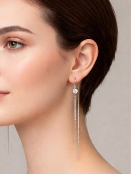 Axora Life - Women 925 Sterling Silver Elegant Silver Threader Earrings