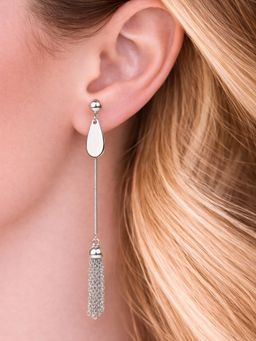 Axora Life - Women 925 Sterling Silver Tassel Shine Drop Earrings