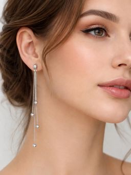 Axora Life - Women 925 Sterling Silver Chain Loop Drop Earrings