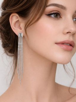 Axora Life - Women 925 Sterling Silver Elegant Multi-Strand Tassel Drop Earrings
