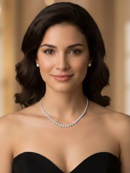 Axora Life - Women 925 Sterling Silver Big Studded Necklace Set