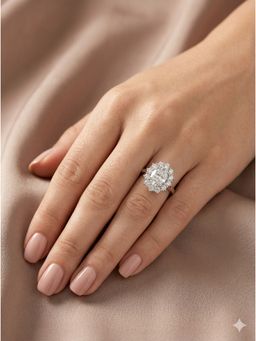 Adwitiya - Women Rhodium Plated 2-In-1 Oval Solitaire Convertible Pendant Ring