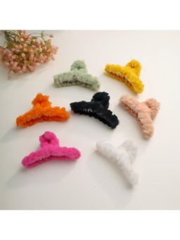 ESTAILO FASHION - Women Fashion Fur Hair Claw Clips (Pack of 7)