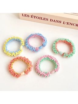 ESTAILO FASHION - Women Multi-Color Splash Scrunchies (Pack of 5)