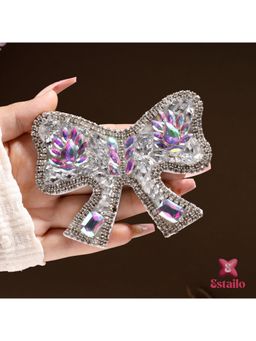 ESTAILO FASHION - Women Fashion Purple Embellished Bow Clip