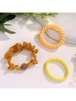ESTAILO FASHION - Women Fashion Yellow Halo Holds Scrunchies (Pack of 3)