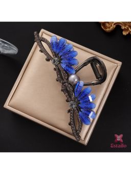 ESTAILO FASHION - Women Fashion Blue Sparkling Daisy Hair Clip