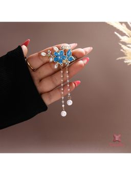 ESTAILO FASHION - Women Fashion Blue Floral Tassel Hair Clip