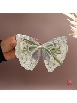 ESTAILO FASHION - Women Fashion Green Delicate Pearl Bow Clip