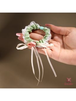 ESTAILO FASHION - Women Green Belle Bloom Hair Scrunchie