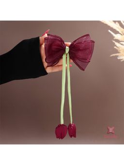 ESTAILO FASHION - Women Maroon Tulip Tail Hair Bow Clip
