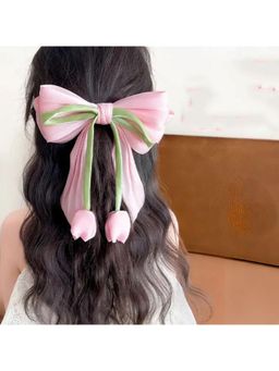ESTAILO FASHION - Women Fashion Pink Tulip Bow Hair Clip