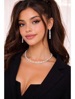 Niska - Women Silver Plated Crystal Jewellery Set