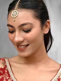 Silvermerc Designs - Women Gold Plated Kundan Maangtikka