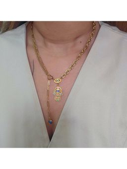 TAAHIRA JEWELLERY - Women 18K Gold Plated Evil Eye Charm Necklace