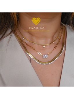 TAAHIRA JEWELLERY - Women 18K Gold Plated Dragonfly Pendent Necklace
