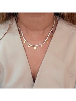 TAAHIRA JEWELLERY - Women 18K Gold Plated Zircon Chain Tennis Star Necklace