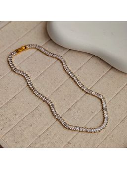 TAAHIRA JEWELLERY - Women 18K Gold Plated Aia Zircon Baguette Tennis Necklace