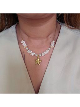 TAAHIRA JEWELLERY - Women 18K Gold Plated Pearl Starfish Pastel Necklace