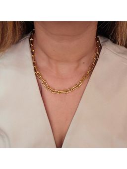 TAAHIRA JEWELLERY - Women 18K Gold Plated Hope Interlock Chain Necklace