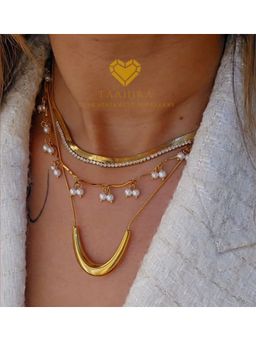 TAAHIRA JEWELLERY - Women 18K Gold Plated Stella U Shape Necklace