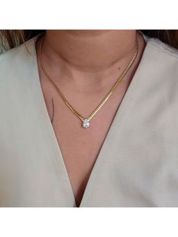 TAAHIRA JEWELLERY - Women 18K Gold Plated Opal Stud Gold Plated Necklace