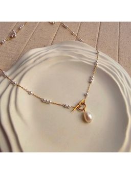 TAAHIRA JEWELLERY - Women 18K Gold Plated Maya Pearl Drop Necklace
