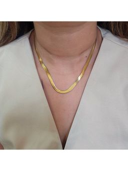 TAAHIRA JEWELLERY - Women 18K Gold Plated Herringbone Chain Necklace
