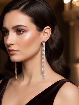 925 SILLER - Women The Starlight Cascade Drop Earrings