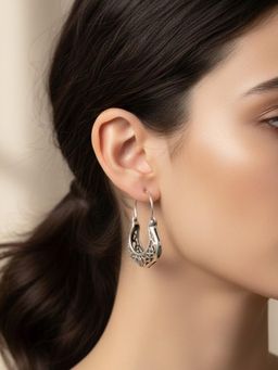 925 SILLER - Women The Aria Cutout Silver Hoop Earrings