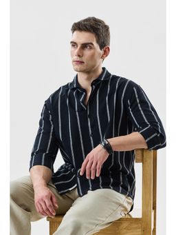 Snitch - Black Stripes Full Sleeves Regular Casual Shirt