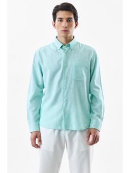 Snitch - Green Micro Check Full Sleeves Regular Casual Shirt