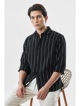 Snitch - Black Stripes Full Sleeves Regular Casual Shirt